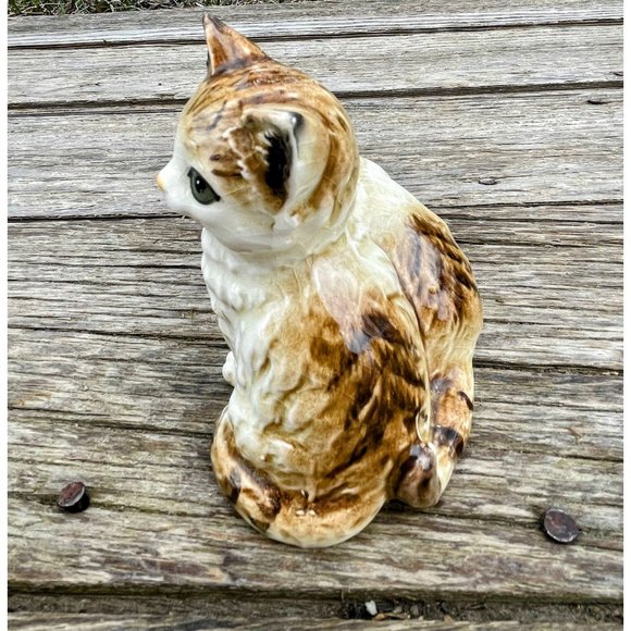 Vintage ceramic Orange Tabby Cat Mom Kitten Figurine - Picture 7 of 8